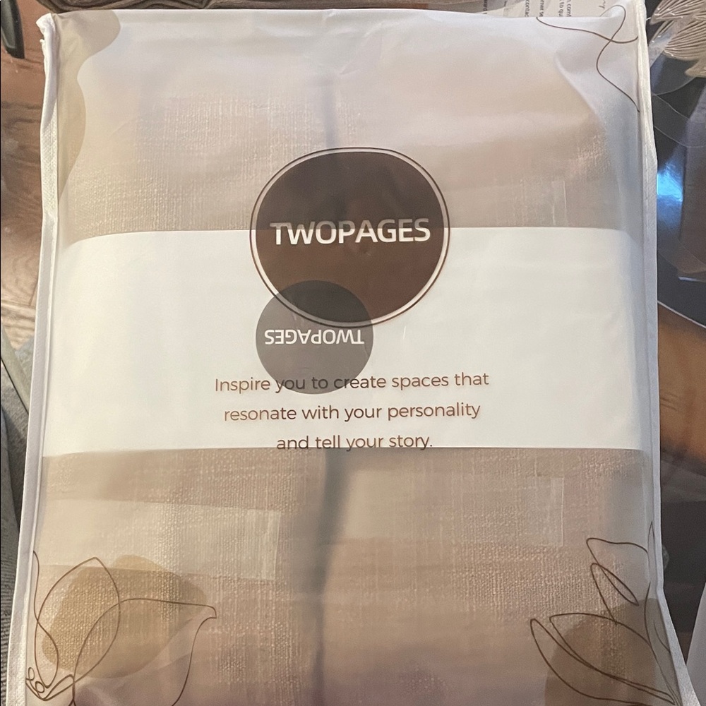 TWOPAGES 36” x 102”Rust Brown Linen Curtain Set NEW